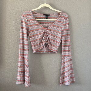 Striped Long Sleeve Crop Top